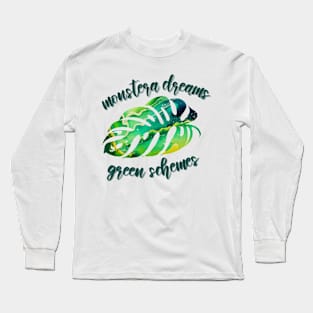 monstera dreams green schemes Long Sleeve T-Shirt